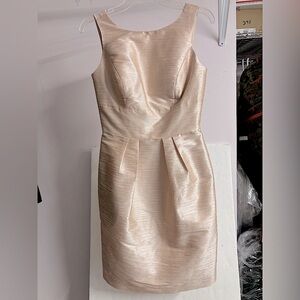 Alfred Sung Women’s Boatneck Sleeveless Dress, Small, Pearl Pink, Open Back